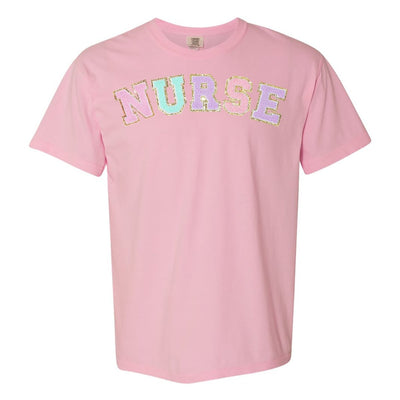 Nurse Colorful Letter Patch Comfort Colors T-Shirt - United Monograms