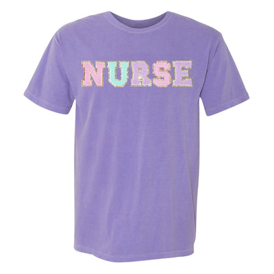 Nurse Colorful Letter Patch Comfort Colors T-Shirt - United Monograms