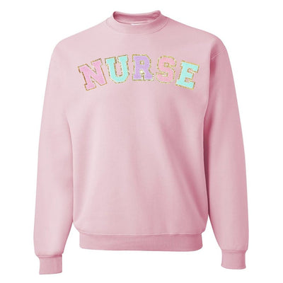 Nurse Colorful Letter Patch Crewneck Sweatshirt - United Monograms