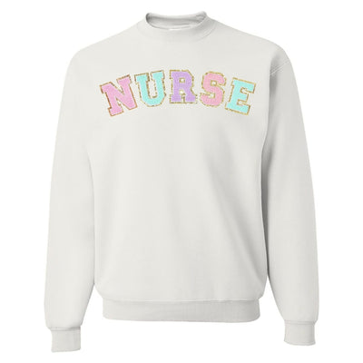 Nurse Colorful Letter Patch Crewneck Sweatshirt - United Monograms