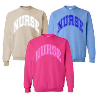 'Nurse' PUFF Crewneck Sweatshirt - United Monograms