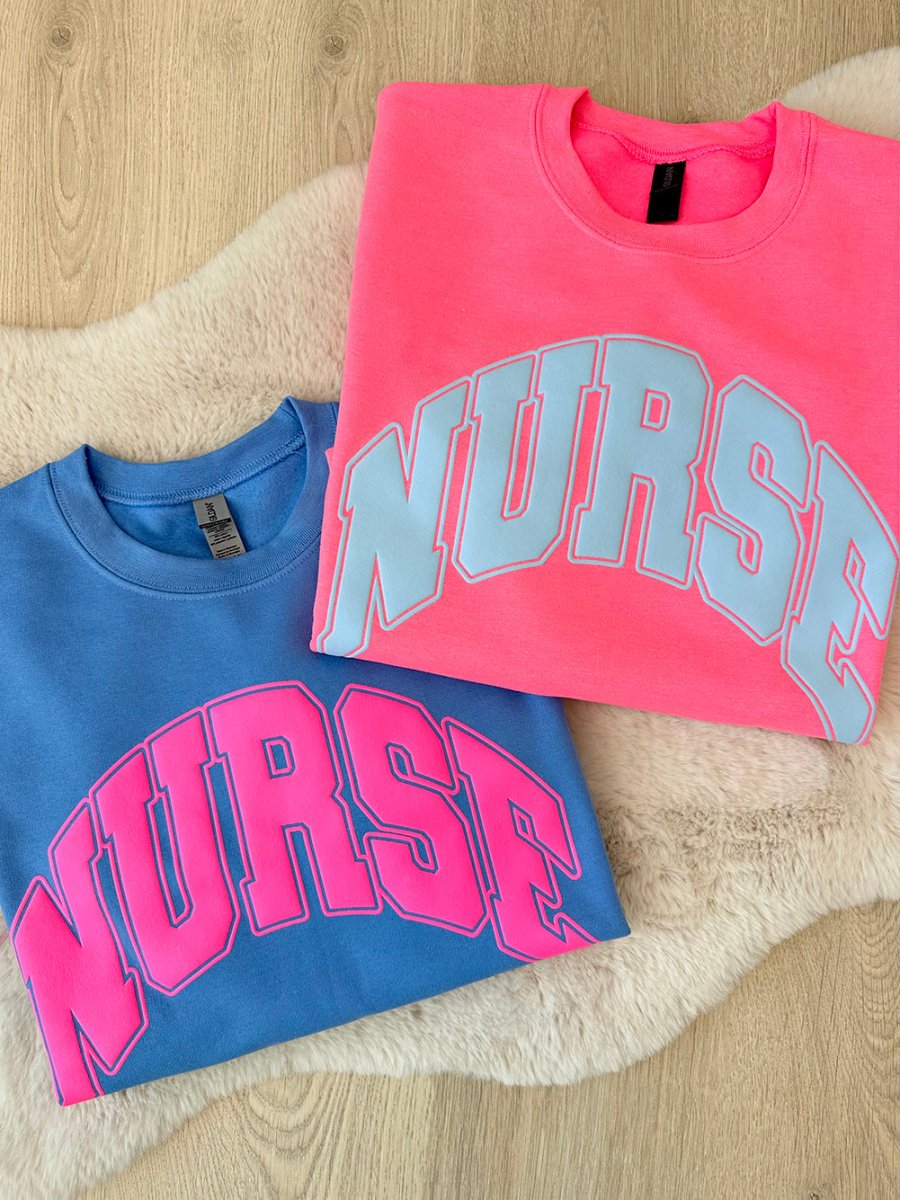 'Nurse' PUFF Crewneck Sweatshirt - United Monograms