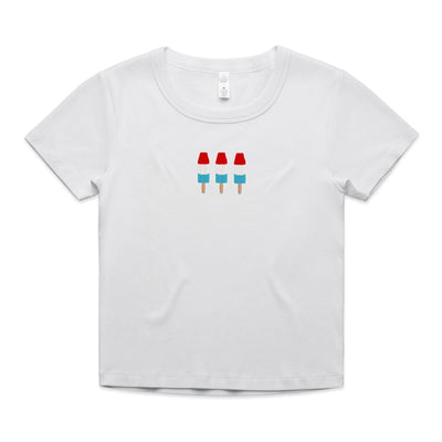 'Patriotic Popsicles' Embroidered Ribbed Tee - United Monograms
