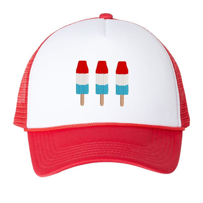 'Patriotic Popsicles' Embroidered Trucker Hat - United Monograms