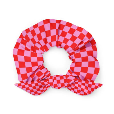 Pink Check Recycled Scrunchie - United Monograms
