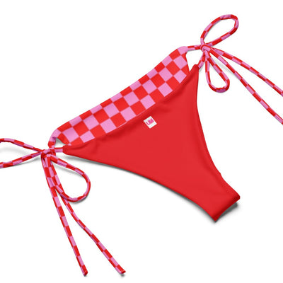 'Pink Check' String Bikini - United Monograms