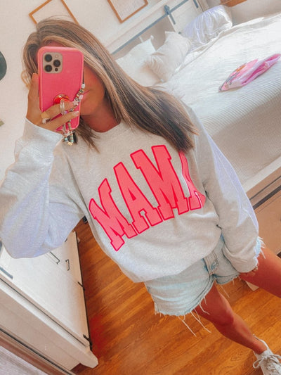 'Pink Mama' Crewneck Sweatshirt - United Monograms