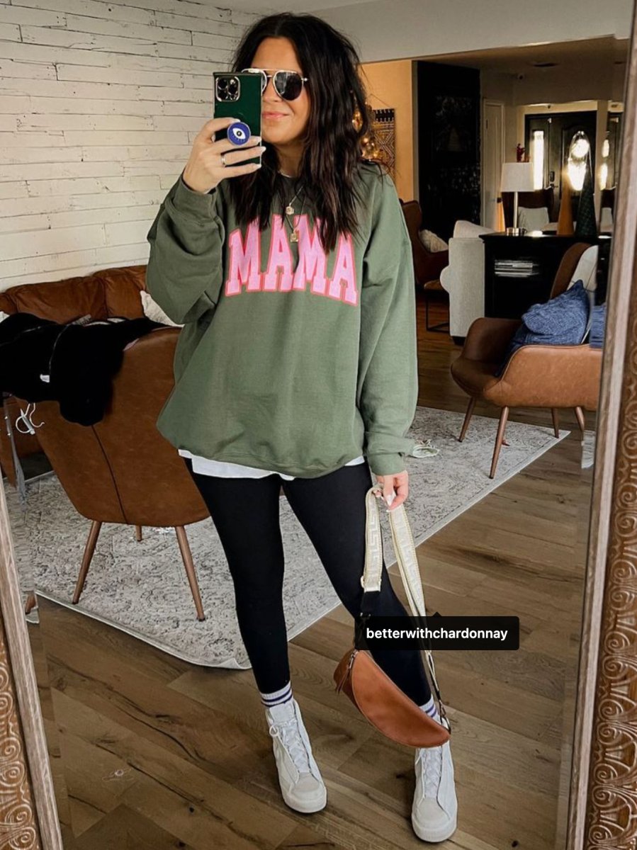 'Pink Mama' Crewneck Sweatshirt - United Monograms