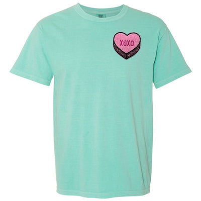 'Pink XOXO Candy Heart' Letter Patch T - Shirt - United Monograms