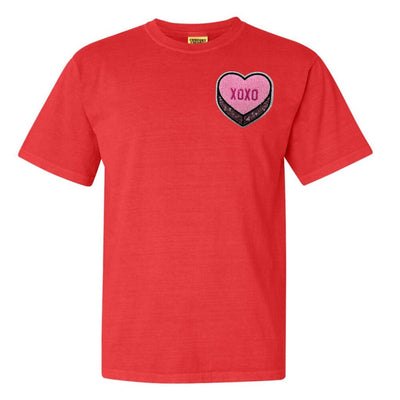 'Pink XOXO Candy Heart' Letter Patch T - Shirt - United Monograms