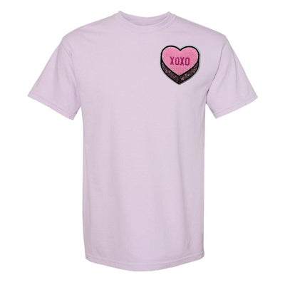 'Pink XOXO Candy Heart' Letter Patch T - Shirt - United Monograms