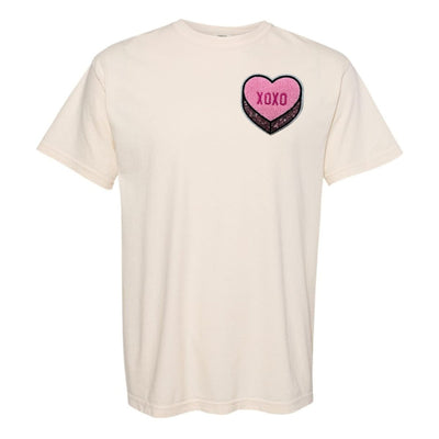 'Pink XOXO Candy Heart' Letter Patch T - Shirt - United Monograms