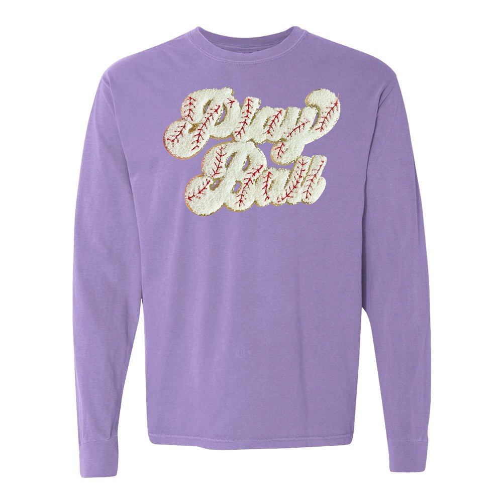 Play Ball Letter Patch Long Sleeve T-Shirt - United Monograms