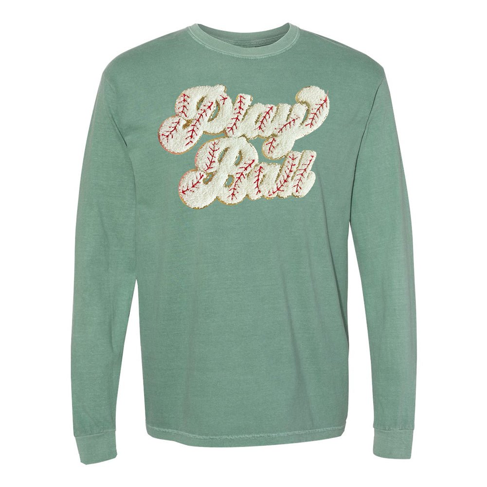 Play Ball Letter Patch Long Sleeve T-Shirt - United Monograms