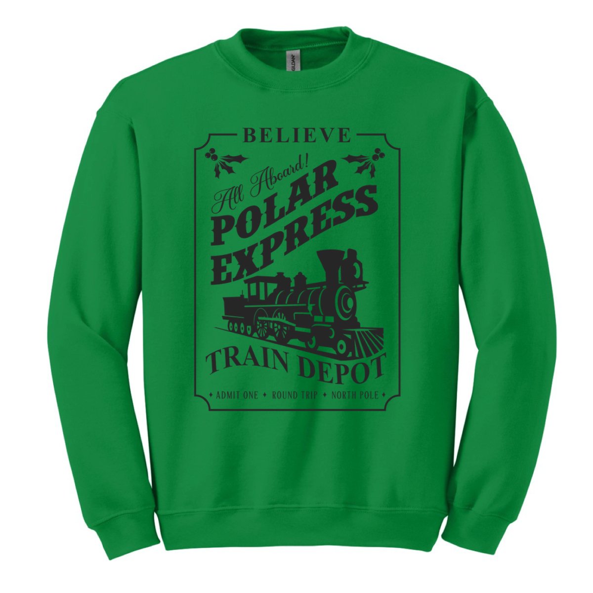 'Polar Express Train Depot' Crewneck Sweatshirt - United Monograms