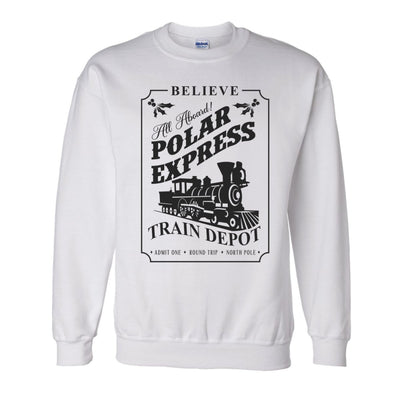 'Polar Express Train Depot' Crewneck Sweatshirt - United Monograms