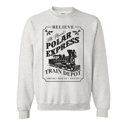 'Polar Express Train Depot' Crewneck Sweatshirt - United Monograms