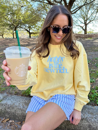 PUFF 'Happy Is The New Rich' Lightweight Sweatshirt - United Monograms