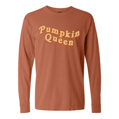 'Pumpkin Queen' Comfort Colors Long Sleeve T - Shirt - United Monograms