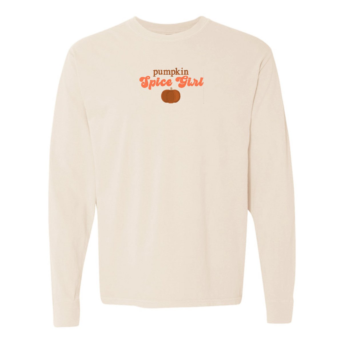 'Pumpkin Spice Girl' Embroidered Long Sleeve T - Shirt - United Monograms