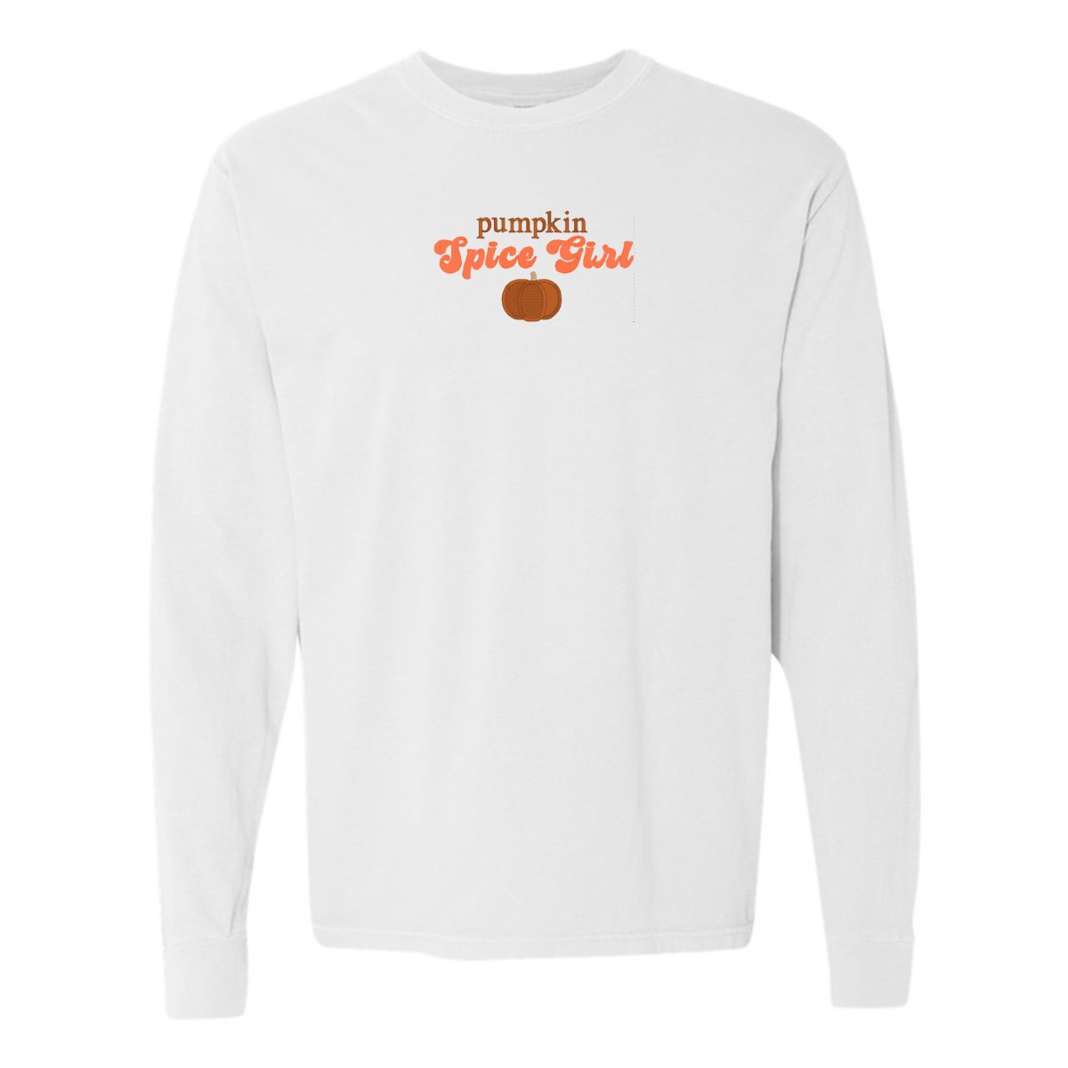 'Pumpkin Spice Girl' Embroidered Long Sleeve T - Shirt - United Monograms