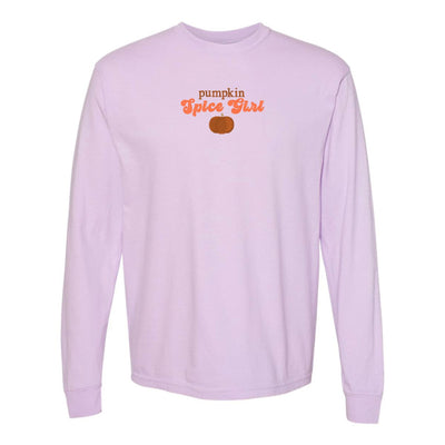 'Pumpkin Spice Girl' Embroidered Long Sleeve T - Shirt - United Monograms