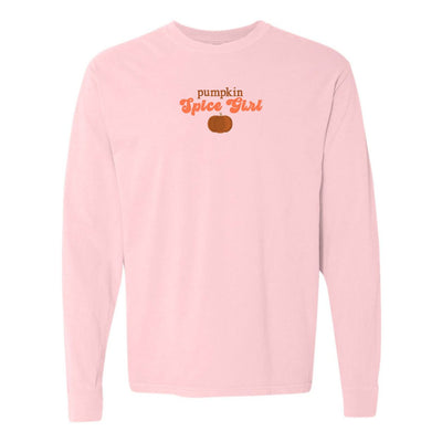 'Pumpkin Spice Girl' Embroidered Long Sleeve T - Shirt - United Monograms