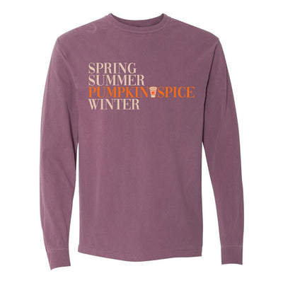 'Pumpkin Spice Season' Comfort Colors Long Sleeve T - Shirt - United Monograms