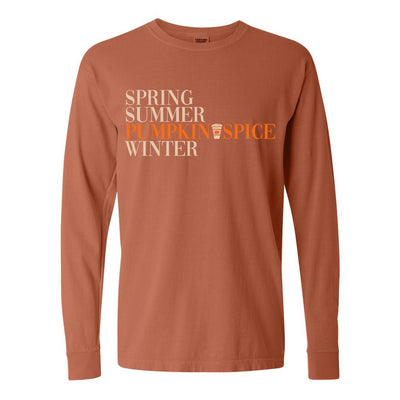 'Pumpkin Spice Season' Comfort Colors Long Sleeve T - Shirt - United Monograms