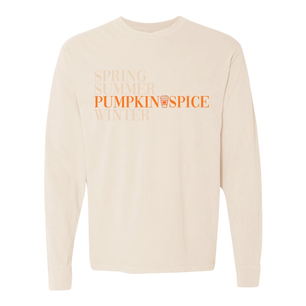 'Pumpkin Spice Season' Comfort Colors Long Sleeve T - Shirt - United Monograms