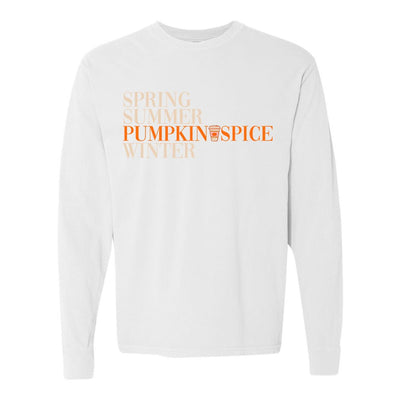 'Pumpkin Spice Season' Comfort Colors Long Sleeve T - Shirt - United Monograms