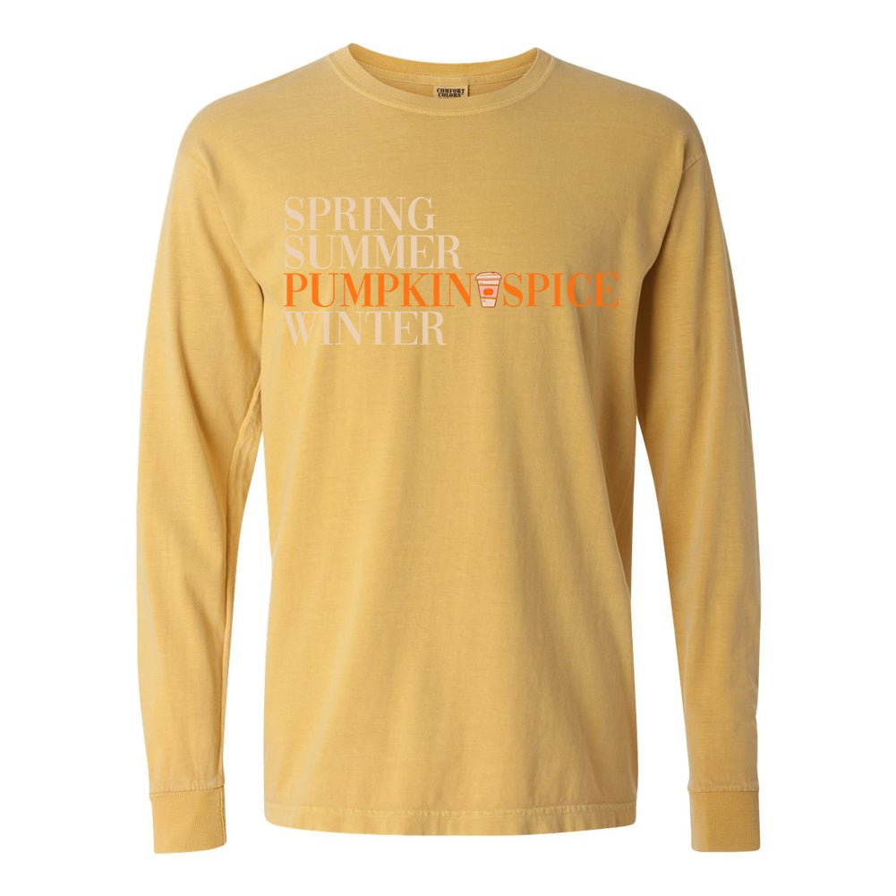 'Pumpkin Spice Season' Comfort Colors Long Sleeve T - Shirt - United Monograms