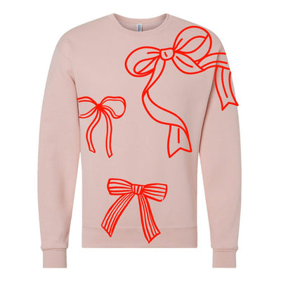 'Red Bows' PUFF Crewneck Sweatshirt - United Monograms