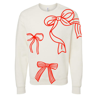 'Red Bows' PUFF Crewneck Sweatshirt - United Monograms