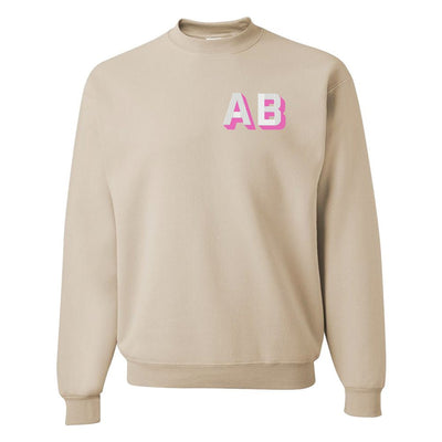 Shadow Block Letters Crewneck Sweatshirt - United Monograms