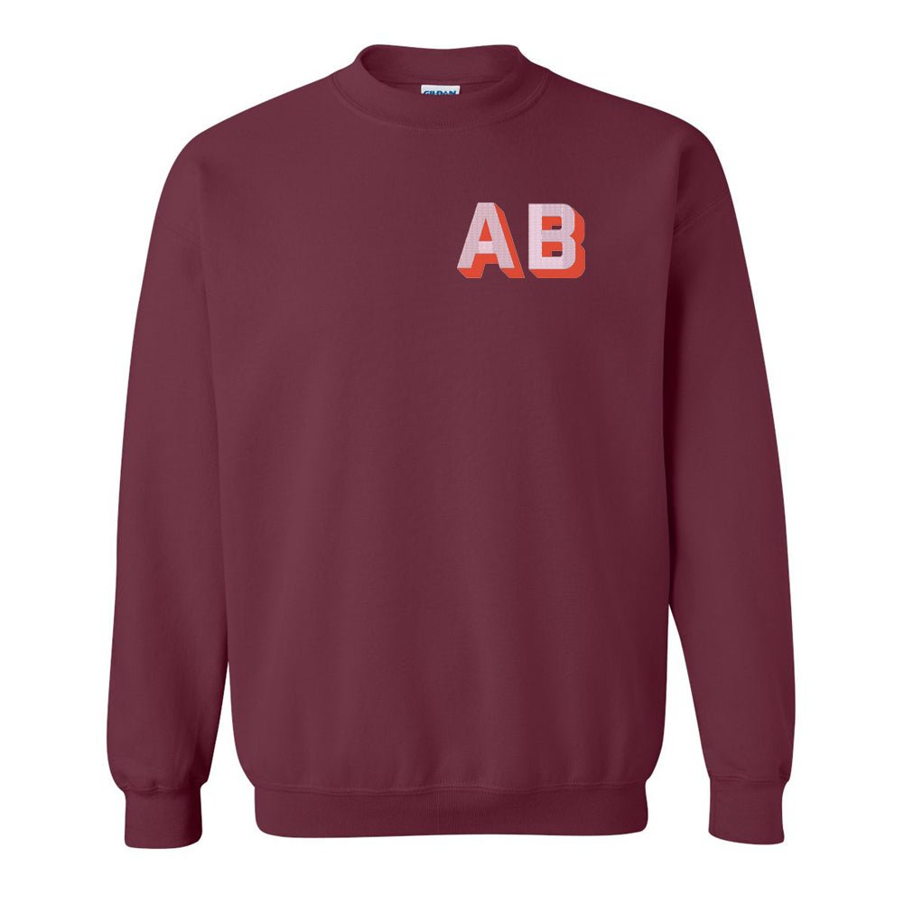 Shadow Block Letters Crewneck Sweatshirt - United Monograms