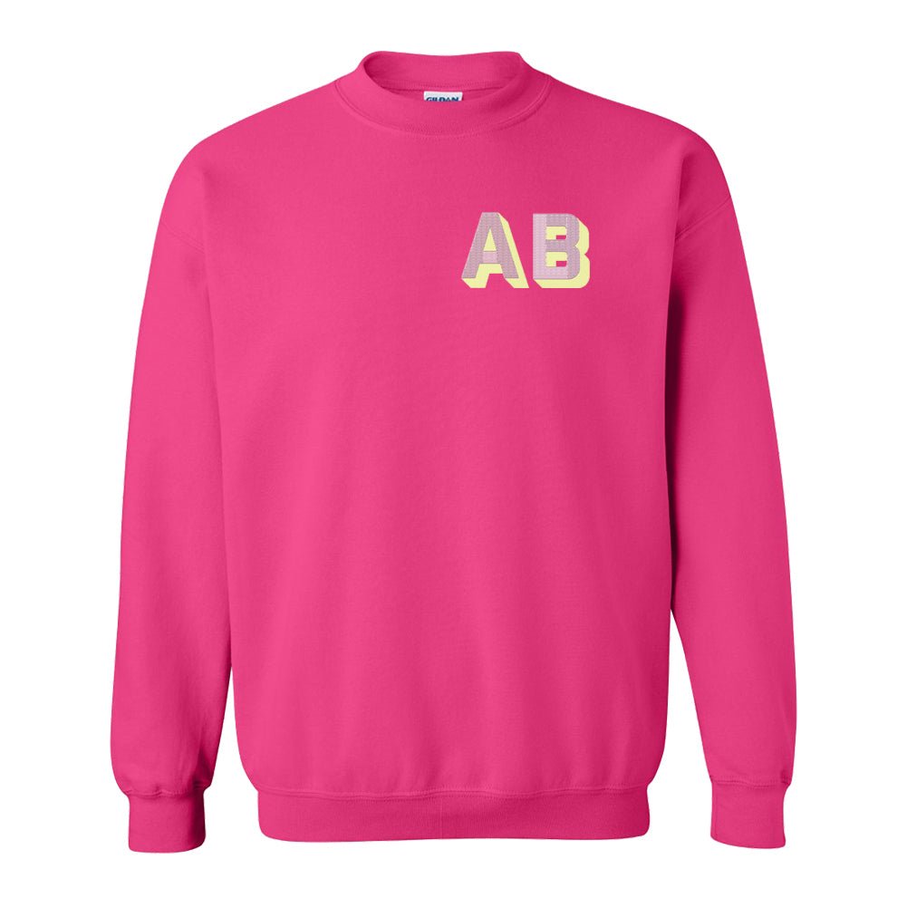 Shadow Block Letters Crewneck Sweatshirt - United Monograms