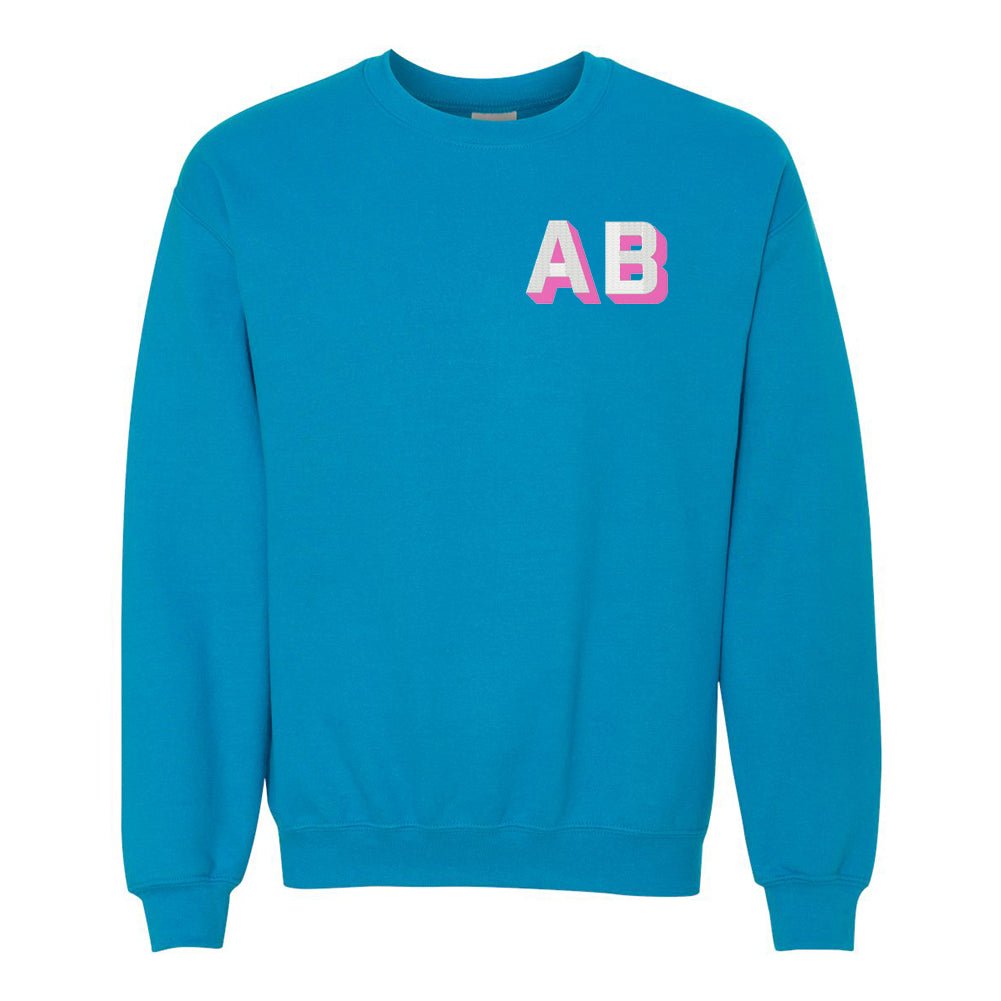 Shadow Block Letters Crewneck Sweatshirt - United Monograms