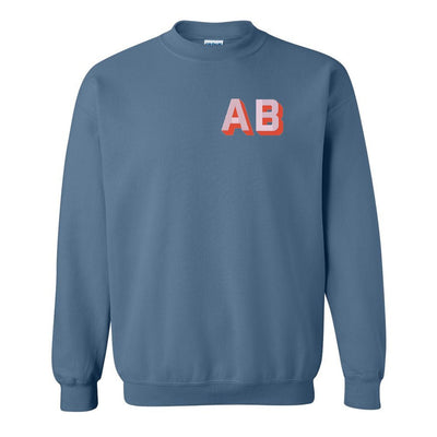 Shadow Block Letters Crewneck Sweatshirt - United Monograms