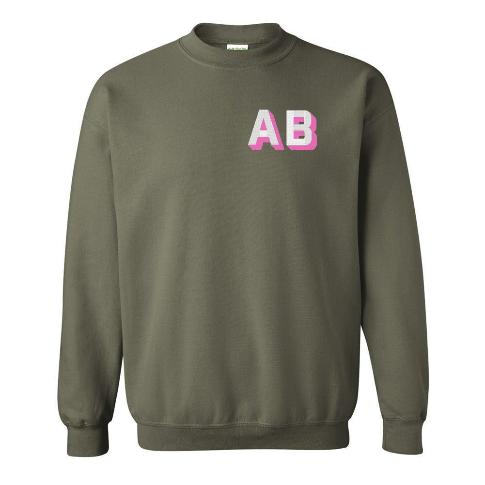 Shadow Block Letters Crewneck Sweatshirt - United Monograms