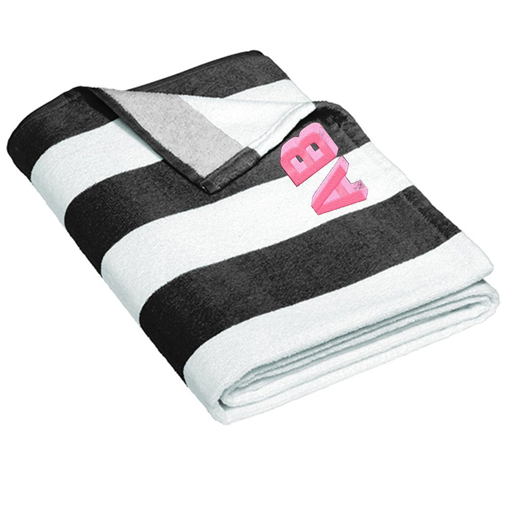 Shadow Block Striped Beach Towel - United Monograms