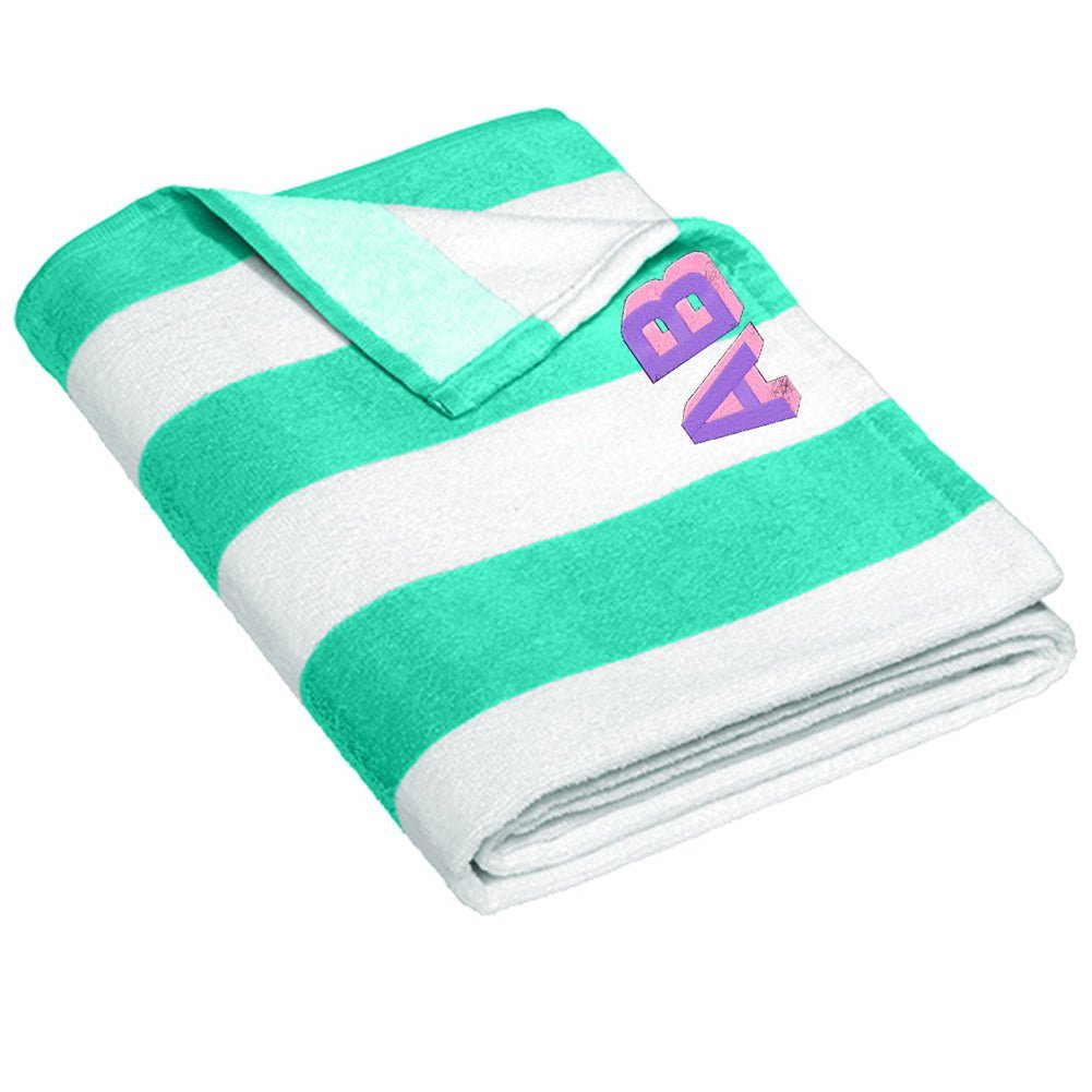 Shadow Block Striped Beach Towel - United Monograms