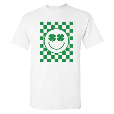 'Shamrock Smiley Check' T - Shirt - United Monograms