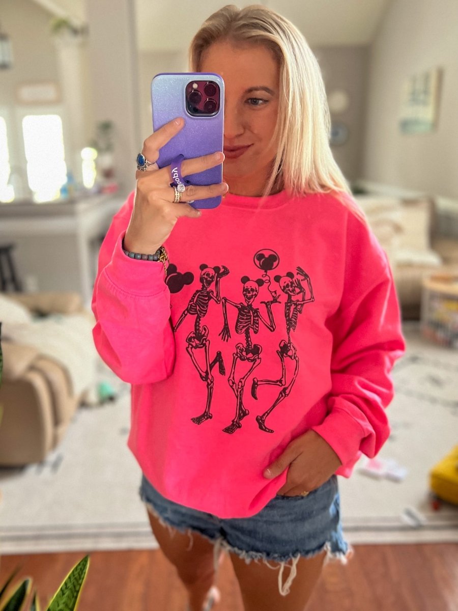 Skeleton popular dance med Disney sweatshirt