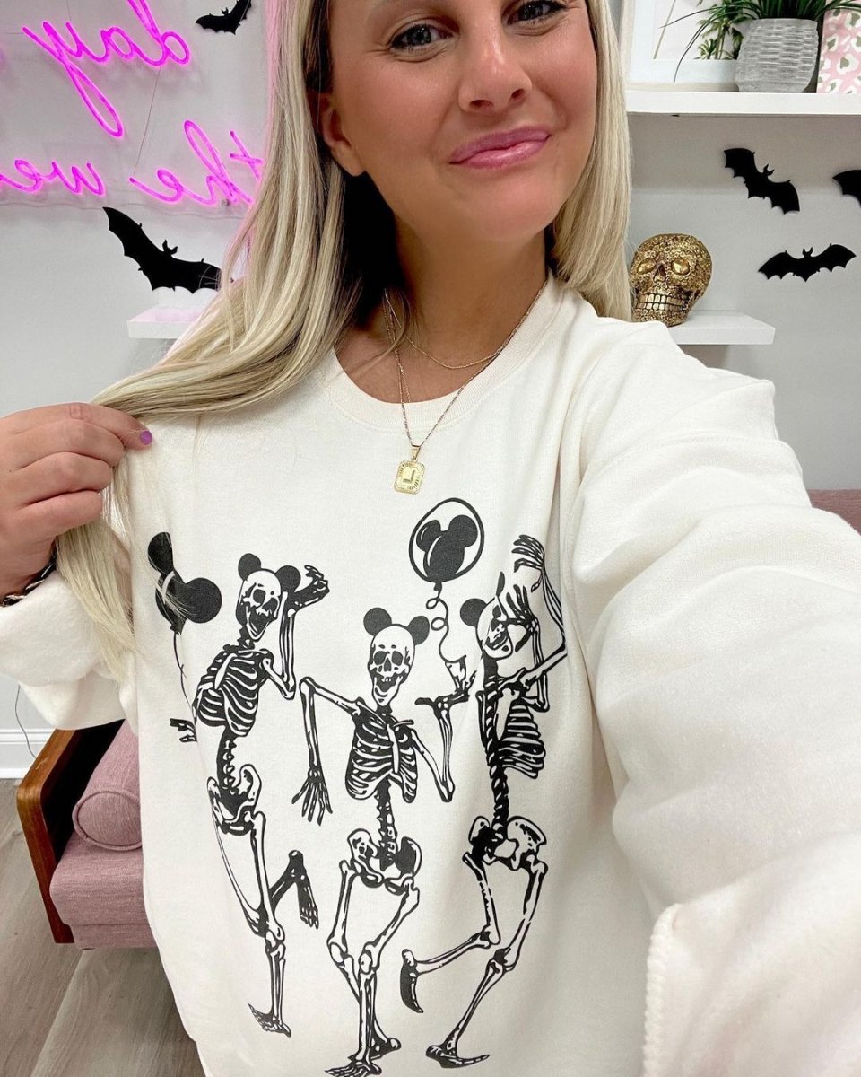 Disney Skeleton Dance Crew shops Neck Sweatshirt