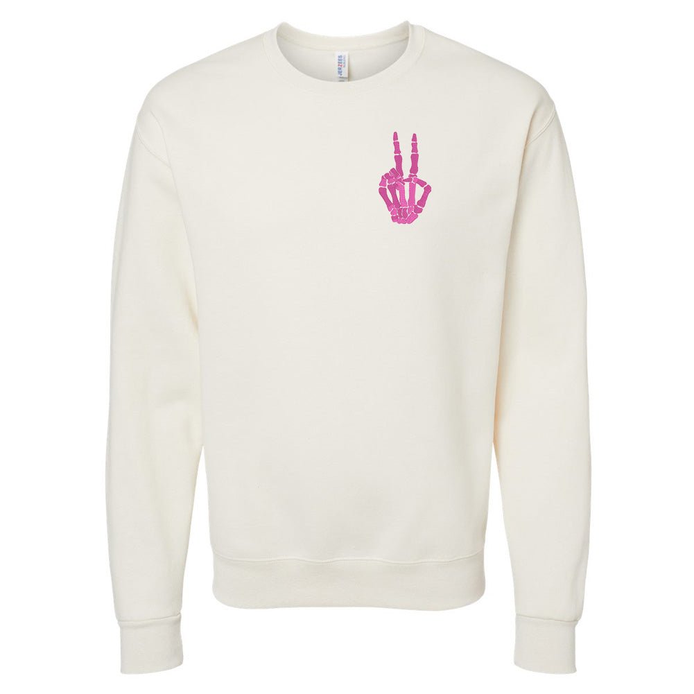 'Skeleton Peace Sign' Crewneck Sweatshirt - United Monograms