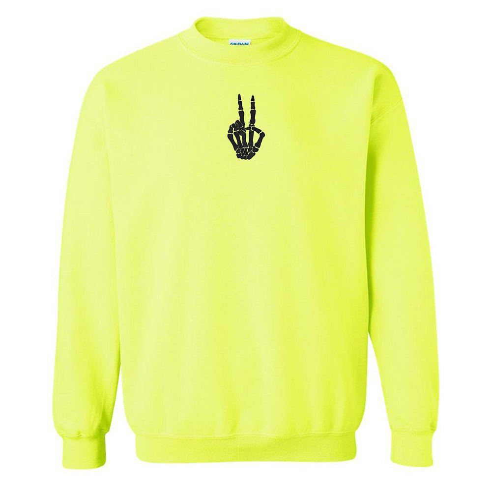 'Skeleton Peace Sign' Crewneck Sweatshirt - United Monograms