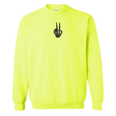 'Skeleton Peace Sign' Crewneck Sweatshirt - United Monograms