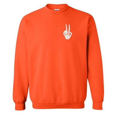 'Skeleton Peace Sign' Crewneck Sweatshirt - United Monograms