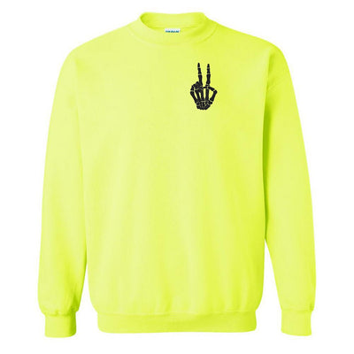 'Skeleton Peace Sign' Crewneck Sweatshirt - United Monograms